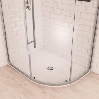 Eastbrook Crossland Offset Quadrant Shower Tray - 1200mm X 900mm - White - Image 3
