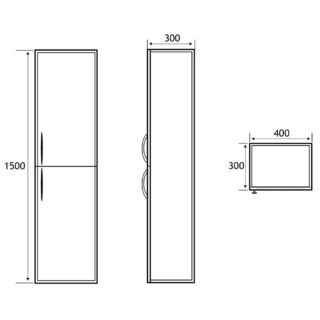 Eastbrook Cavone Wall Hung Tall Storage Unit - 1500mm High - Image 4