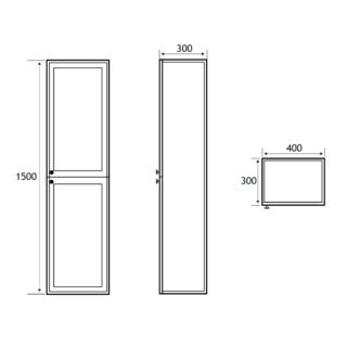 Eastbrook Hardwick 2 Door Tall Wall Hung Tall Storage Unit - 1500mm High - Image 3