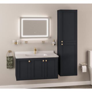 Eastbrook Hardwick 2 Door Tall Wall Hung Tall Storage Unit - 1500mm High - Image 2