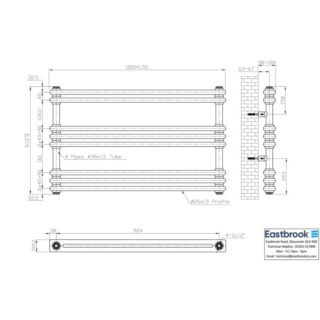 Eastbrook Imperia Multirail 2 Column Radiator - Matt Anthracite - Image 11