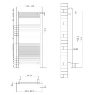 Eastbrook Biava Dry Element Electric Towel Rail - Matt Black - Image 8