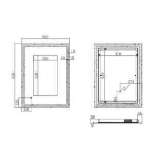 Eastbrook Valverde Illuminated Mirror - Chrome/White - Image 9