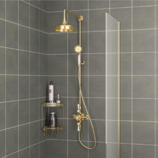 Eastbrook Twin Thermostatic Exposed Shower Valve With Rigid Riser And 8'' Rose Head - Image 2