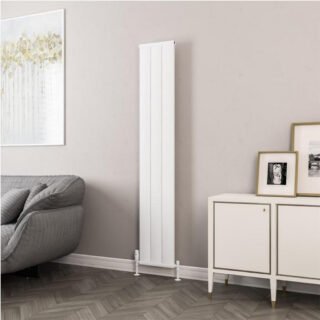 Eastbrook Kingswood Slimline Aluminium Vertical Radiator - Matt White - Image 2