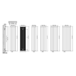 Eastbrook Kingswood Slimline Aluminium Vertical Radiator - Matt Black - Image 14