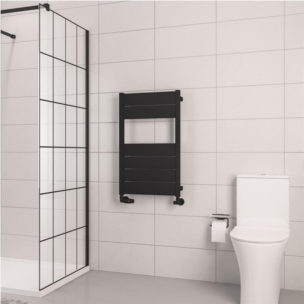 Eastbrook Kingswood Slimline Aluminium Heated Towel Rail - Matt Black - Image 2