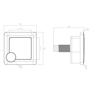 Eastbrook Square Flush Button - Image 2