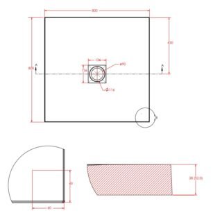 Eastbrook Crossland Slate Square Shower Tray - Light Grey - Image 3