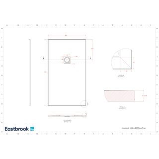 Eastbrook Crossland Slate Rectangular Shower Tray - Light Grey - Image 8