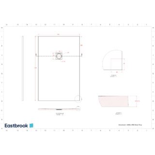 Eastbrook Crossland Slate Rectangular Shower Tray - Light Grey - Image 9