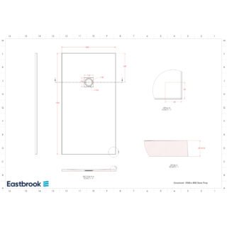 Eastbrook Crossland Slate Rectangular Shower Tray - Light Grey - Image 10