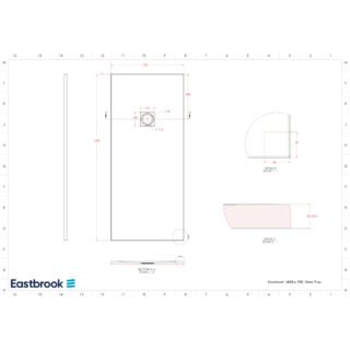 Eastbrook Crossland Slate Rectangular Shower Tray - Light Grey - Image 12
