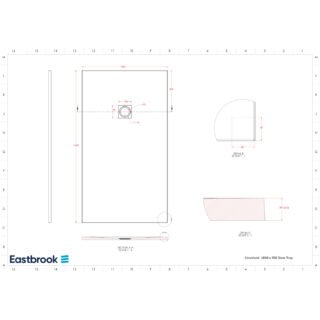 Eastbrook Crossland Slate Rectangular Shower Tray - Light Grey - Image 14