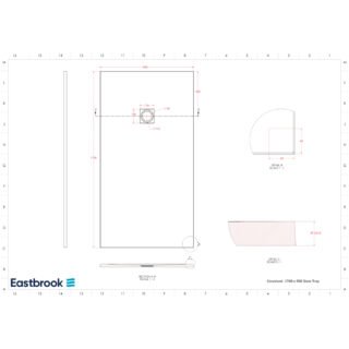 Eastbrook Crossland Slate Rectangular Shower Tray - Light Grey - Image 17