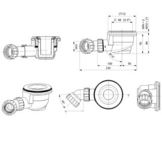 Eastbrook Crossland Shower Tray Waste Pack - Image 3
