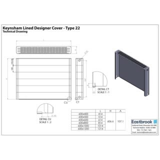 Eastbrook Keynsham Type 22 Compact Flat Panel Designer Radiator With Lined Cover - Gloss White - Image 9