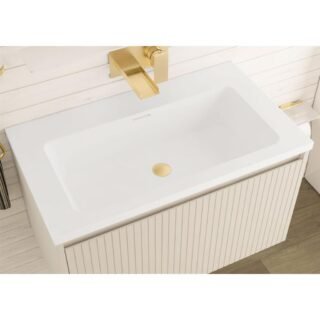 Eastbrook Stockton 1 Drawer Fluted Wall Hung Vanity Unit With Basin - 800mm Wide - Image 2