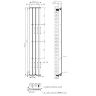 Eastbrook Warrington Type10 Designer Radiator - Brushed Brass - Image 13