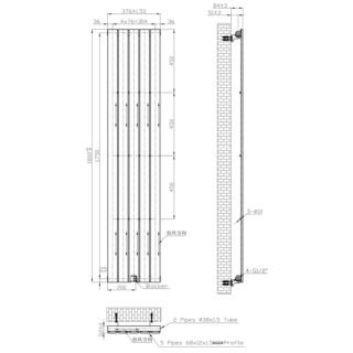 Eastbrook Warrington Type10 Designer Radiator - Brushed Brass - Image 14