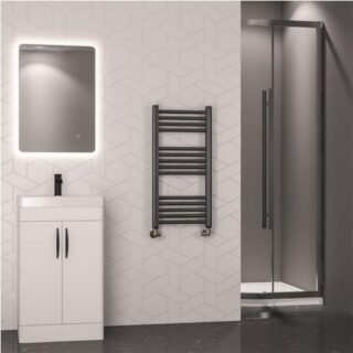Eastbrook Wendover Straight Heated Towel Rail - Brushed Gunmetal - Image 2