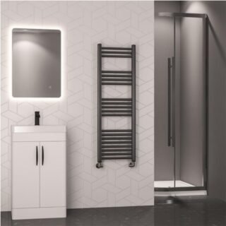 Eastbrook Wendover Straight Heated Towel Rail - Brushed Gunmetal - Image 5