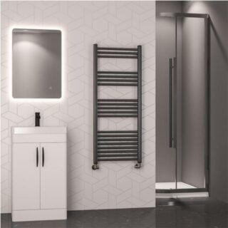 Eastbrook Wendover Straight Heated Towel Rail - Brushed Gunmetal - Image 6