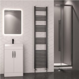 Eastbrook Wendover Straight Heated Towel Rail - Brushed Gunmetal - Image 8