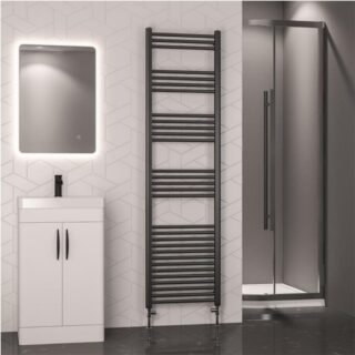 Eastbrook Wendover Straight Heated Towel Rail - Brushed Gunmetal - Image 9