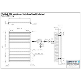 Eastbrook Violla II Stainless Steel Heated Towel Rail - Polished Mirror - Image 10