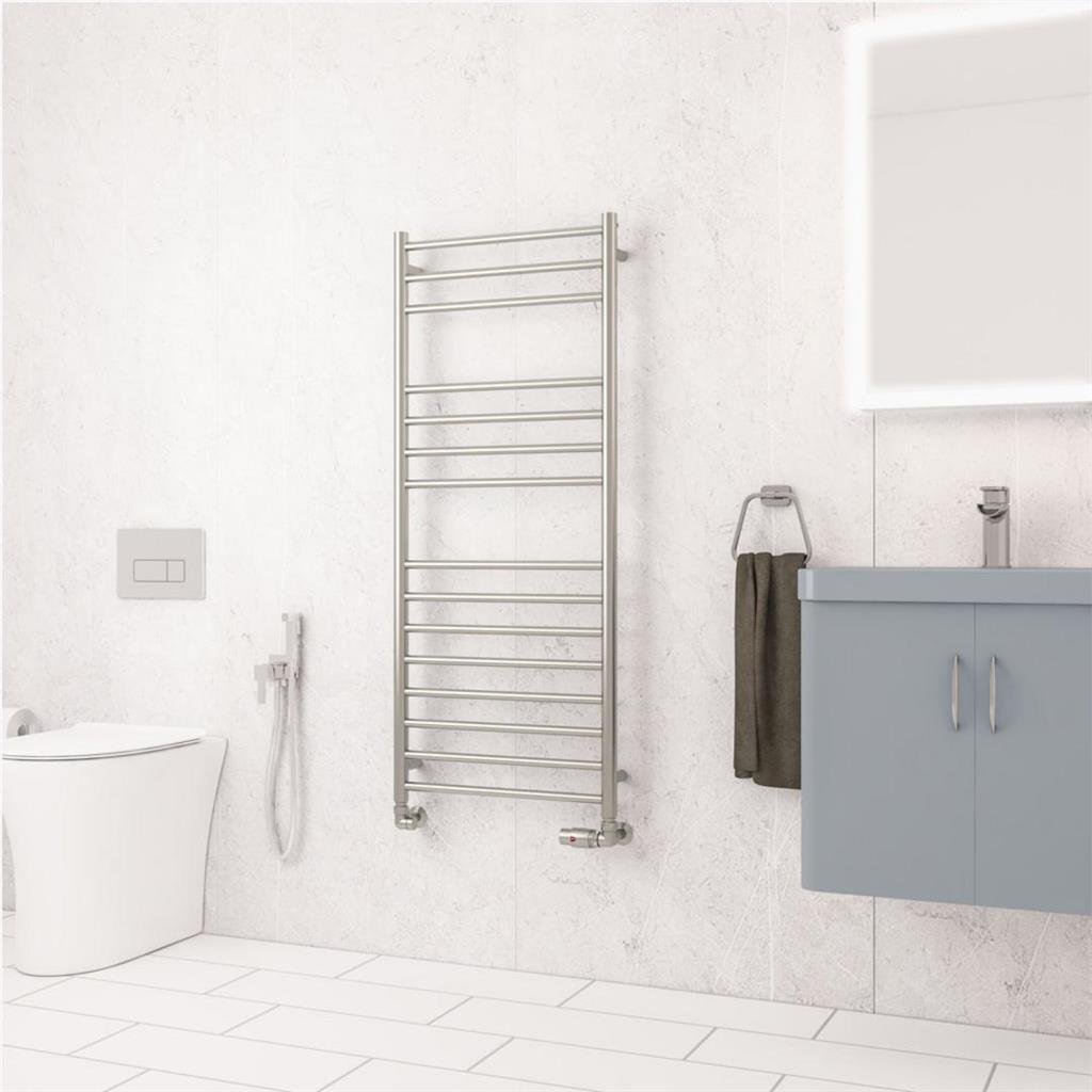 Eastbrook Violla II Stainless Steel Heated Towel Rail - Brushed - Image 4