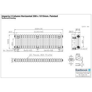 Eastbrook Imperia 2 Column Radiator - Matt Black - Image 32