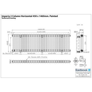 Eastbrook Imperia 2 Column Radiator - Matt Black - Image 41