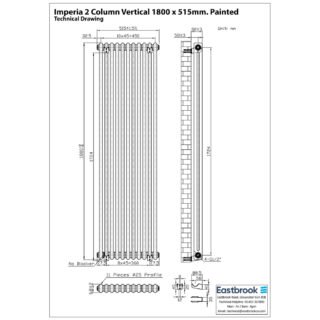 Eastbrook Imperia 2 Column Radiator - Matt Black - Image 56
