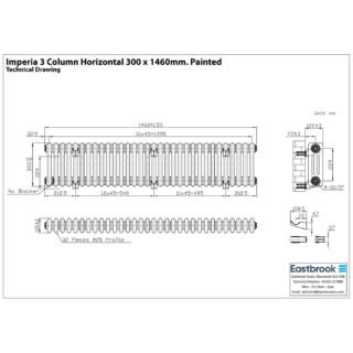 Eastbrook Imperia 3 Column Radiator - Matt Black - Image 48