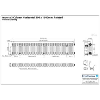 Eastbrook Imperia 3 Column Radiator - Matt Black - Image 49