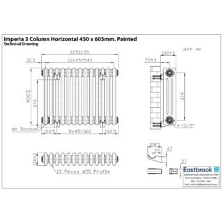 Eastbrook Imperia 3 Column Radiator - Matt Black - Image 50