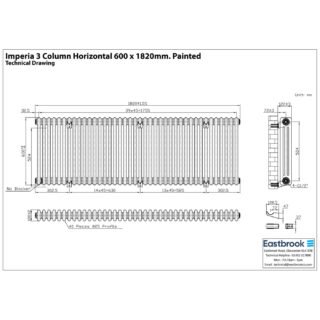 Eastbrook Imperia 3 Column Radiator - Matt Black - Image 56