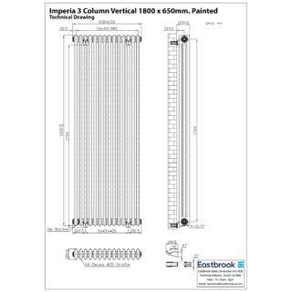 Eastbrook Imperia 3 Column Radiator - Matt Black - Image 60