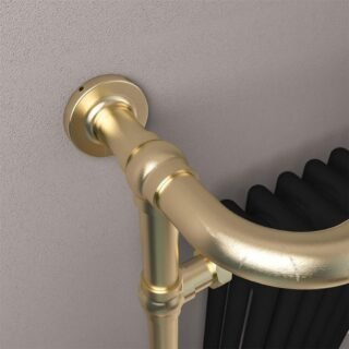 Eastbrook Isbourne Traditional Towel Radiator - Brushed Brass/Matt Black - Image 4