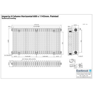 Eastbrook Imperia 4 Column Radiator - Gloss White - Image 24