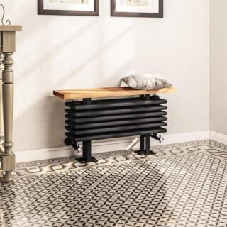 Eastbrook Imperia 6 Column Bench Radiator - Matt Black - Image 2