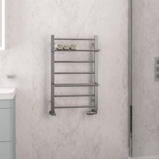 Eastbrook Velino Stainless Steel Heated Towel Rail - Brushed - Image 2