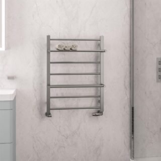 Eastbrook Velino Stainless Steel Heated Towel Rail - Brushed - Image 3