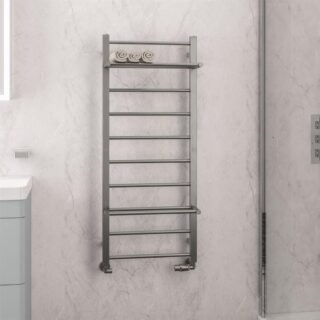 Eastbrook Velino Stainless Steel Heated Towel Rail - Brushed - Image 4