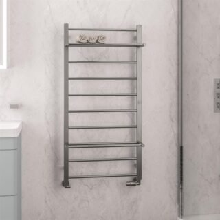 Eastbrook Velino Stainless Steel Heated Towel Rail - Brushed - Image 5