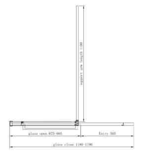 Eastbrook Corniche 8mm Glass Soft Close Walk in Slider Wetroom Panel - Chrome - Image 9