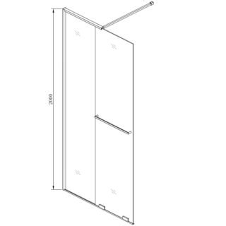 Eastbrook Corniche 8mm Glass Soft Close Walk in Slider Wetroom Panel - Chrome - Image 7