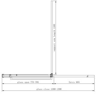Eastbrook Corniche 8mm Glass Soft Close Walk in Slider Wetroom Panel - Chrome - Image 2