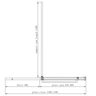Eastbrook Corniche 8mm Glass Soft Close Walk in Slider Wetroom Panel - Chrome - Image 4